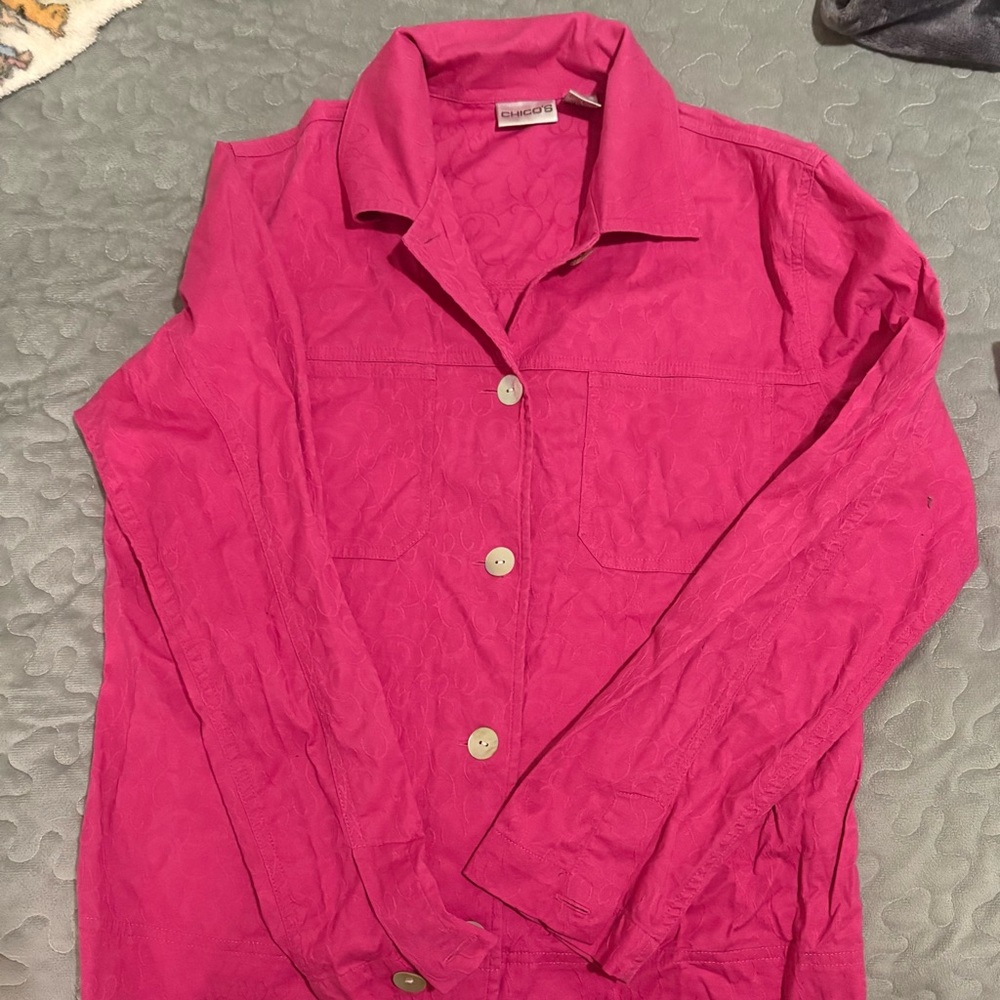 Chico's Fuchsia Textured Blouse